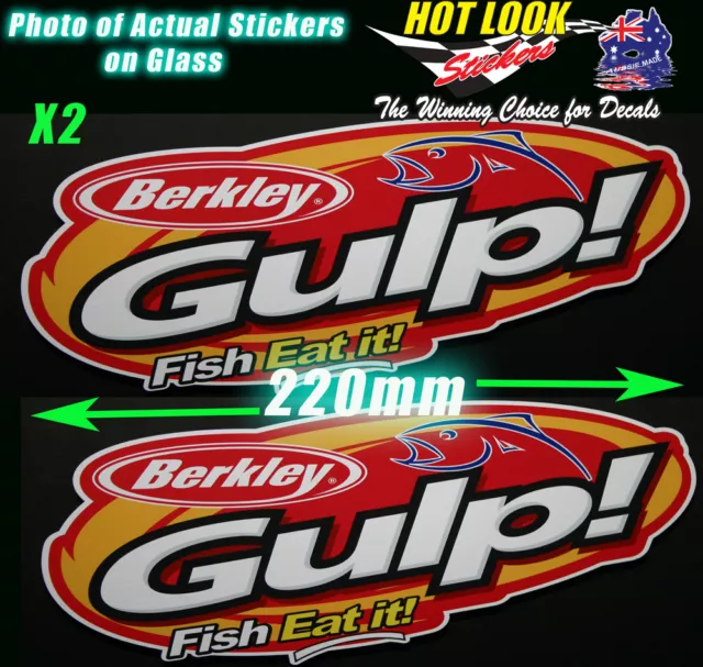 Berkley Gulp Fishing Boat Stickers Caravan Camping Tandem Trailer Fridge Kayak