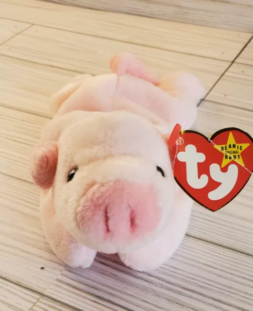 Ty Beanie Baby Squealer The Pig 1993 4005 With Swing Tag Errors  PVC Pellets