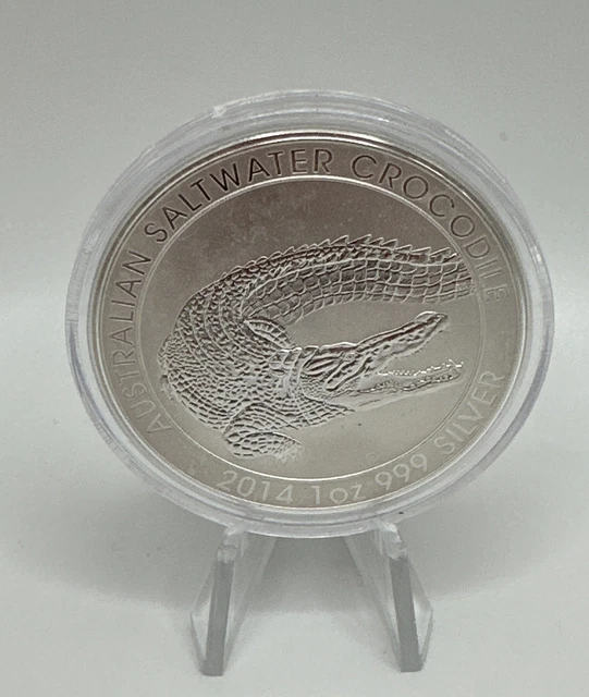 2014 $1 AUSTRALIAN Saltwater Crocodile 1 oz .999 Fine Silver Coin