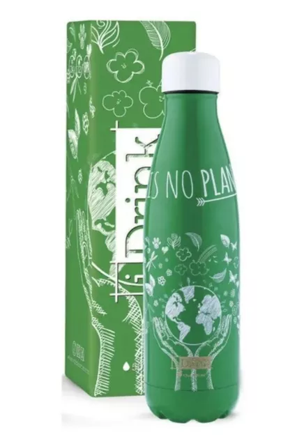 Stainless Steel Thermos by I Drink 500ml Green (No Planet B)