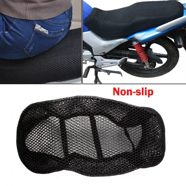 1PC Motorcycle 3D Seat Cover Net Waterproof Heat Insulation Sleeve Black