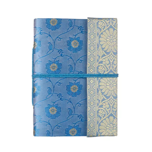 Diario notebook tascabile tessuto Sari, 6 colori, carta riciclata non foderata 11 cm x 16 cm 2