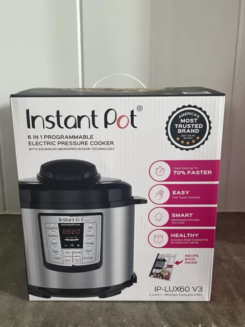 Instant Pot 6-in-1 Multi Use Programmable Pressure Cooker 6 Qt IP-LUX60 V3 READ