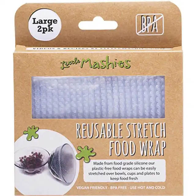 Little Mashies Reusable Stretch Food Wrap - Large x2