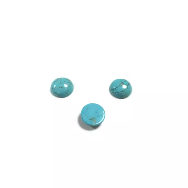 Magnesite Cabochons Turquoise Coin Calibrated 12mm Pack Of 3