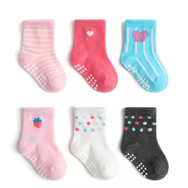 12 Paar Baby StopperSocken Kinder 1-5 Jahre Anti Rutsch Socken Kind ABS Socken 3