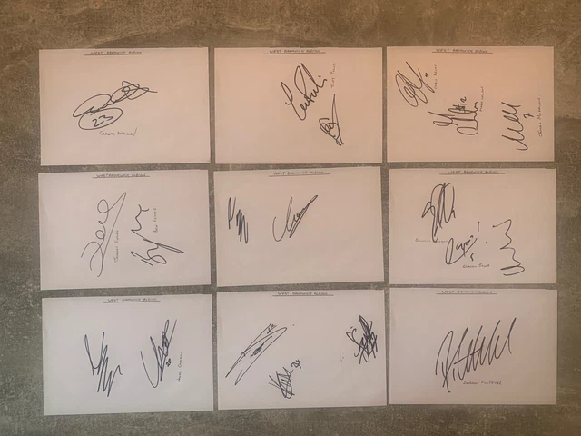 19 x WEST BROMWICH ALBION FC Unterschriften - handsigniert - weißes Autogrammpapier