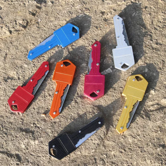 Portable Outdoor Survival Pocket Key Shape Mini Key Chain Knife Camping