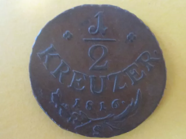 Österreich 1/2 Kreuzer 1816 S Franz II Münze