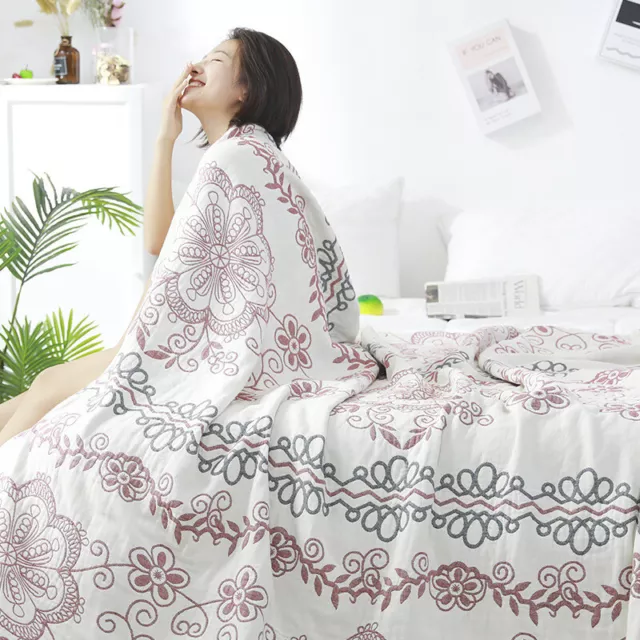 Pure cotton blanket bed cover super cozy summer quilt Japan 4layer gauze blanket