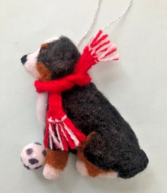 Bernese Mountain Dog Football - Any Colour Scarf -  Part Needle Felted Dog.