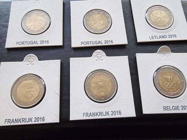 Lot de 8 pièces 2 euros commémoratives UNC 2016 2