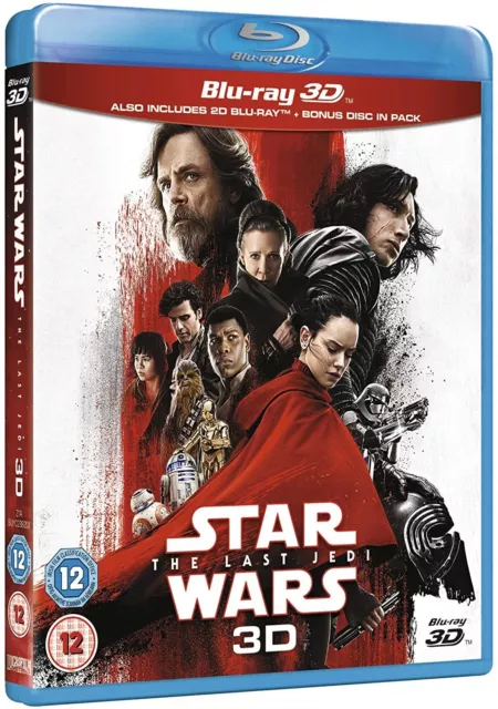 Star Wars THE LAST JEDI (2017) 3D + 2D Blu-Ray BRAND NEW (USA Compatible)