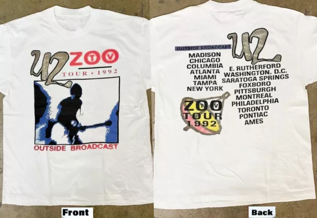 U2 Zoo TV Tour 1992 T-Shirt Many Colors Full Size S-3XL For Fans