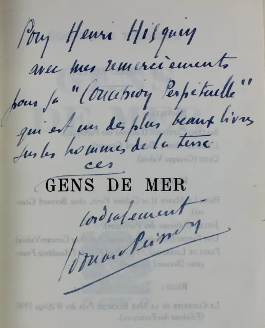 Edouard Peisson Gens de mer Edition originale Envoi autographe de l'auteur