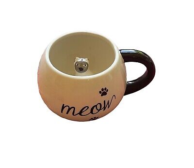 MEOW Kitten Coffee/Tea  Mug/Cup Cat (Kitten Inside of Mug) by World Market