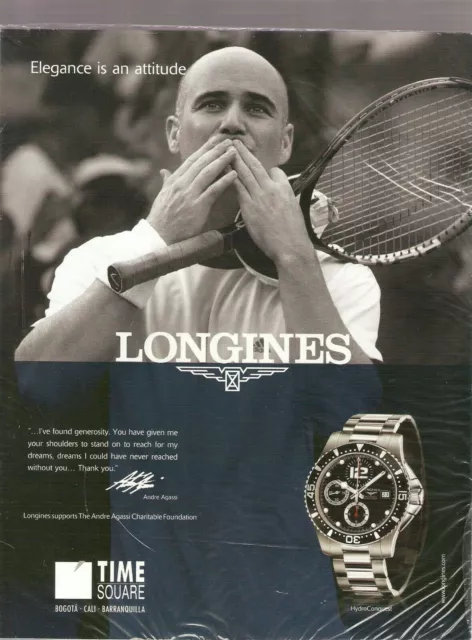 LONGINES WATCH VINTAGE2000 S Magazine Big Print AdFullPage PosterSz Andre Agassi 21.11 PicClick