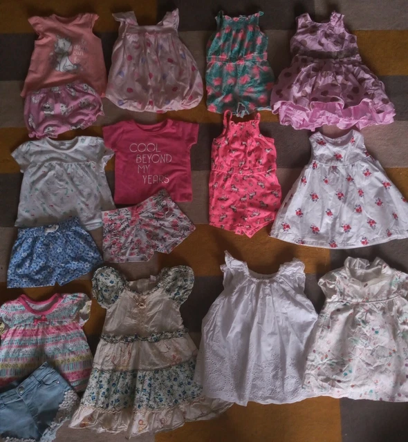 Baby Girls Summer/Holiday 3-6 Months Bundle Playsuits,Tops,Shorts & Dresses. R