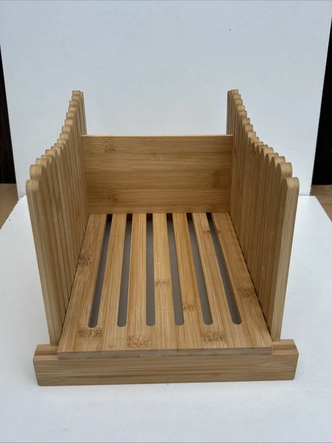 BAMBOO BREAD SLICER Loaf Cutting Guide Board Adjustable & Foldable,Used ...