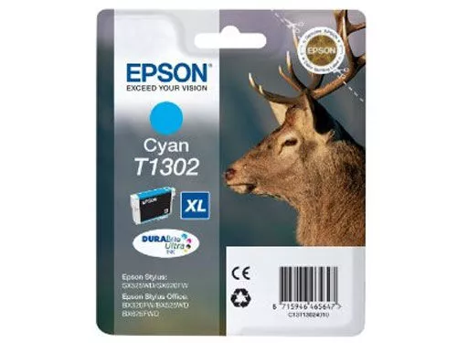 CARTOUCHE EPSON CERF T1302 XL CYAN  / T13 pas noir noire jaune magenta rouge