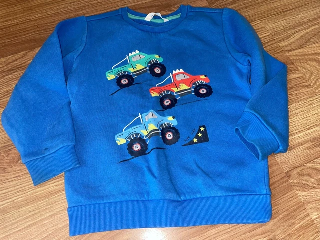 Felpa Pullover Marks & Spencer Ragazzi 3-4 Anni Blu A Maniche Lunghe (Ex Condi)