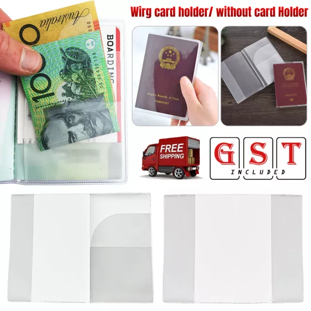 1/2x Passport Cover Transparent Protector Travel Clear Holder Organizer Wallet