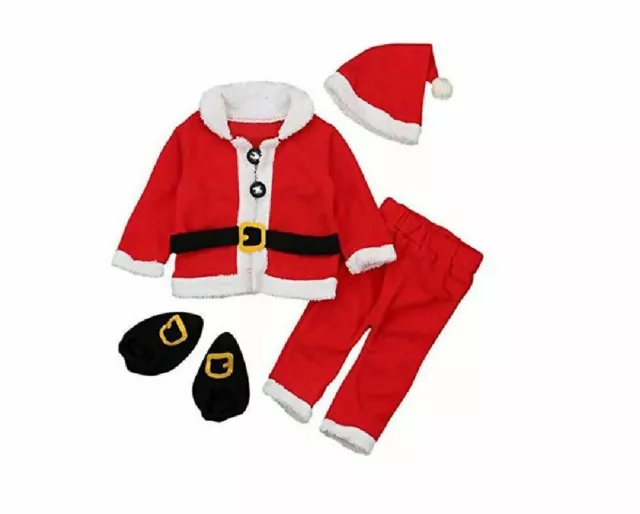 VESTITO NATALIZIO COMPLETO Bambino Neonato Babbo Natale 0 12 Mesi