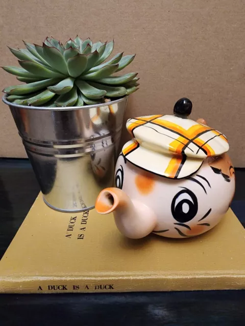 Mid Century English Wade & Heath Porcelain Hand Painted Andy Capp Golfer Teapot