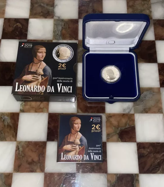 2 euro Proof Italia 2019 - 500^ Anniversario Morte di Leonardo Da Vinci 2 euro Proof Italia 2019 - 500^ Anniversario Morte di Leonardo Da Vinci
