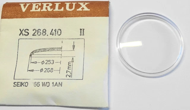 Verre De Montre Ronde 29,5 Mm à Jupe - Marque Verlux - Pour Remplacement Ou Réparation