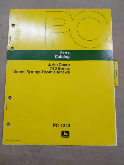 John Deere 740 Series Wheel Spring-Tooth Harrows Parts Catalog, PC-1343