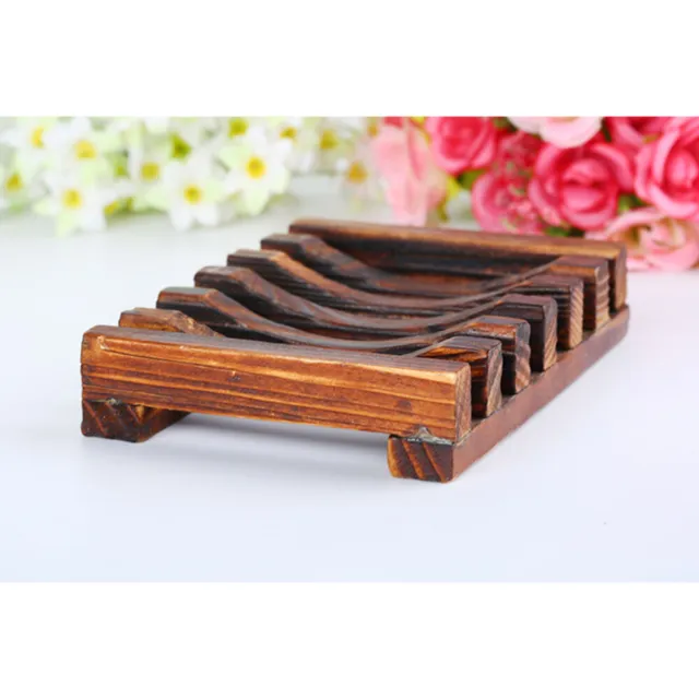 Carbonized Bamboo Wooden Soap Dish Soap Holder Moisture-Proof Soap Shelf for