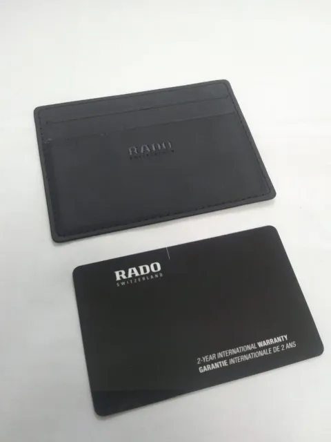 Rado Watch Swiss Watch Black Authentic Leather Cards Holder