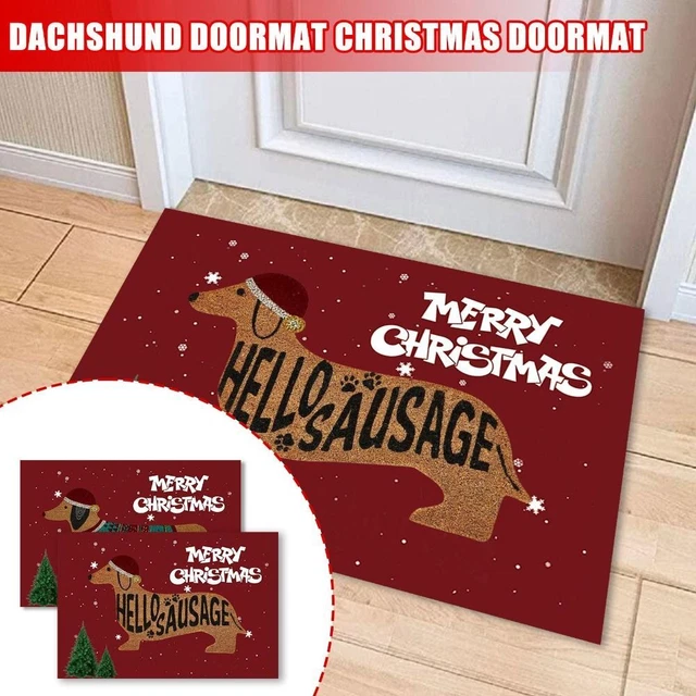 Natural Coir Christmas Doormat Fibers Vinyl Backing Winter Welcome Mat
