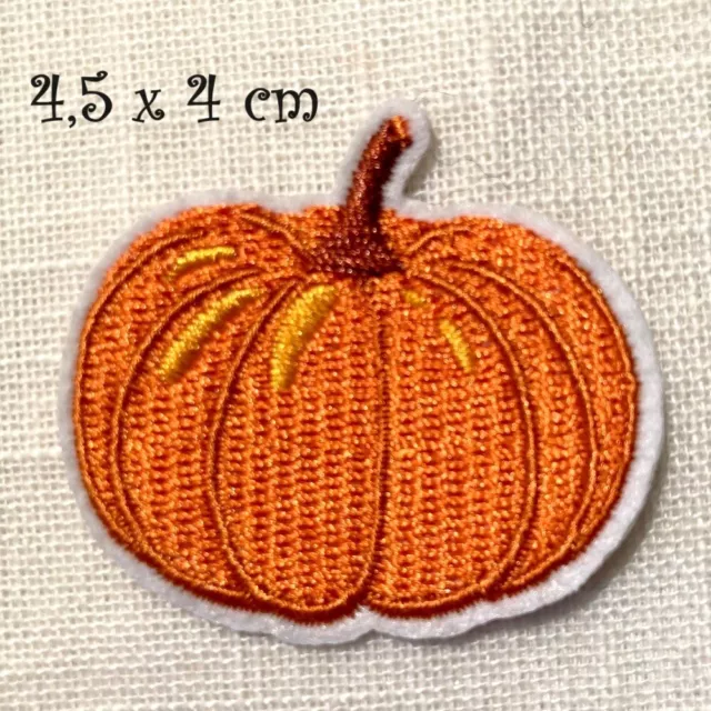 ÉCUSSON PATCH BRODE thermocoll​ant - Citrouille Courge Potiron Orange, halloween