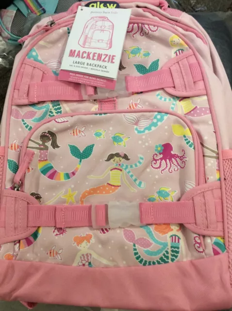 Pottery Barn Kids Large Mackenzie Backpack Pink Mermaid NWT Glow in the Dark