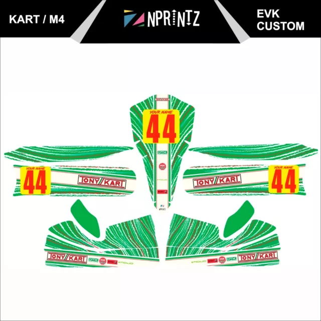 2013 Tonykart Evk Style Custom Full Kart Sticker Kit - Karting - Otk - Evk M4