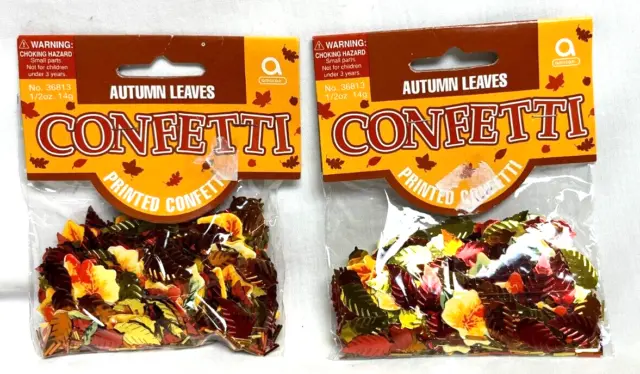 Confetti Leaves - Fall Colors - Great For Crafts or Decorating Lot of 2 Bags