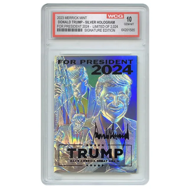 Donald Trump Silver Hologram Gem Mint 10 Card Limited Edt Only 2024 Cards Made