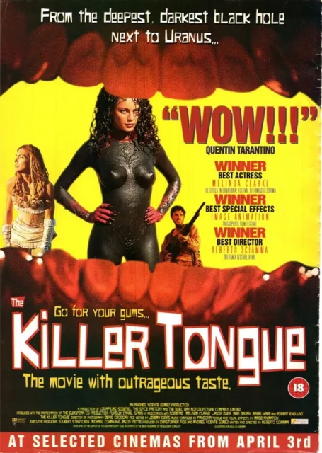 Framed Advert 11X8" Killer Tongue Cinema Movie