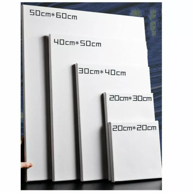 4 Pack Blank Artist Canvas Art Board Plain Painting Stretched Framed White Large