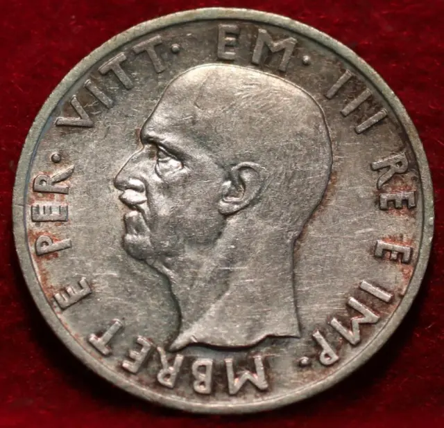 1939 Albania 5 Lek Silver Foreign Coin