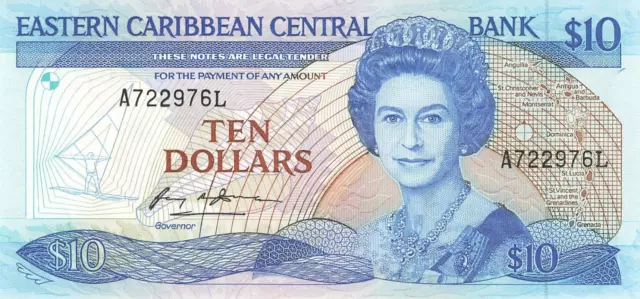 East Caribbean States St. Lucia 10 Dollars ND (1985-1993) P23l1 UNC