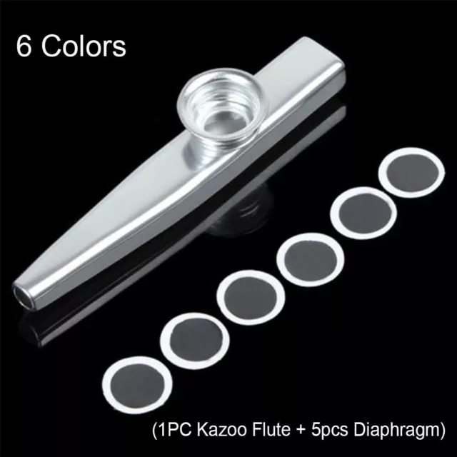 Gift Aluminum Children Kids Metal 5 Pcs Diaphragm Kazoo Flute Harmonica