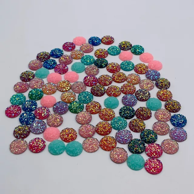 Tiny Buttons 7.5mm 144pcs Mixed / 1 Color Concave Eyes Resin Mini