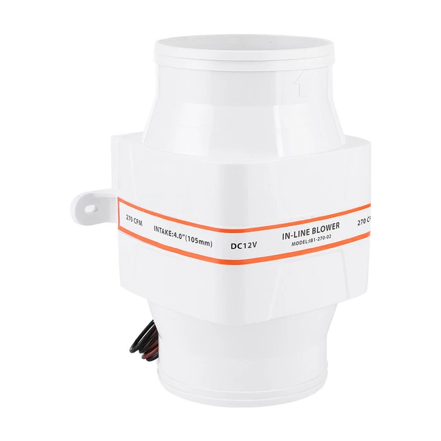 Hot 4in 270CFM Bilge Air Blower In‑Line Marine DC Electric Fan Boat Accessory