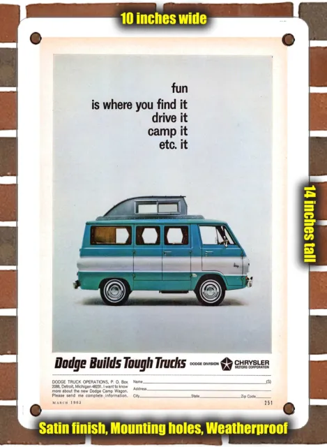 METAL SIGN - 1965 Dodge A100 Camp Wagon - 10x14 Inches