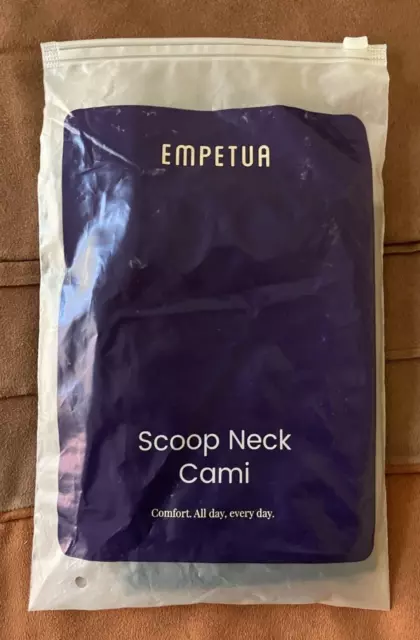 Empetua scoop neck cami XXL black new