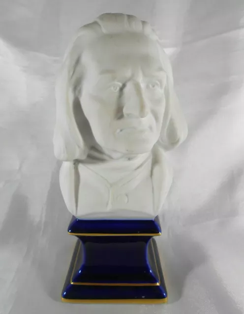 Sublime Buste De Liszt En Biscuit & Socle En Porcelaine De Limoges Artoria