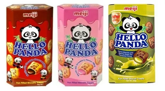 MEIJI hello panda biscuit with flavoured filling (chocolate, strawbery) 50g